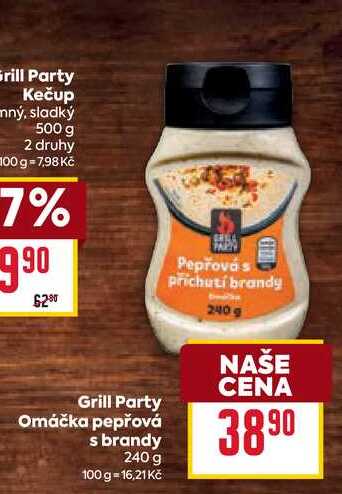 Grill Party Omáčka pepřová s brandy 240 g 