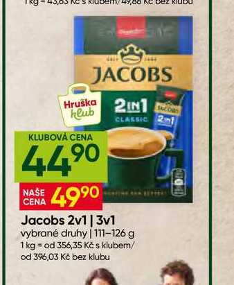 Jacobs 2v1, 3v1 vybrané druhy 111-126 g 