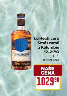 La Hechicera Směs rumů z Kolumbie 12-21YO 0,7l