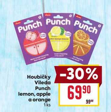 Houbičky Vileda Punch lemon, apple a orange 1ks 