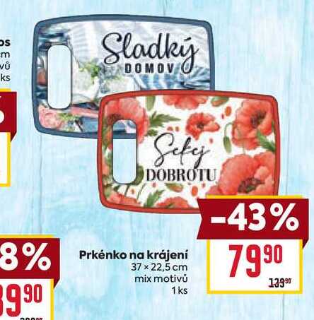 Prkénko na krájení 990 37 × 22,5 cm mix motivů 1 ks 