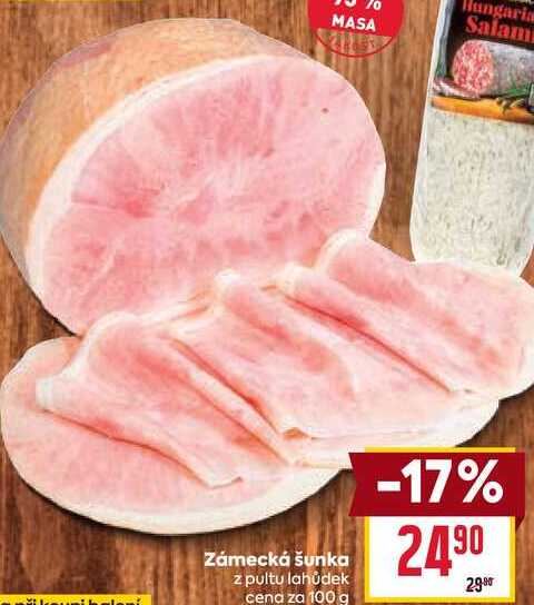 Zámecká šunka z pultu lahůdek cena za 100 g 