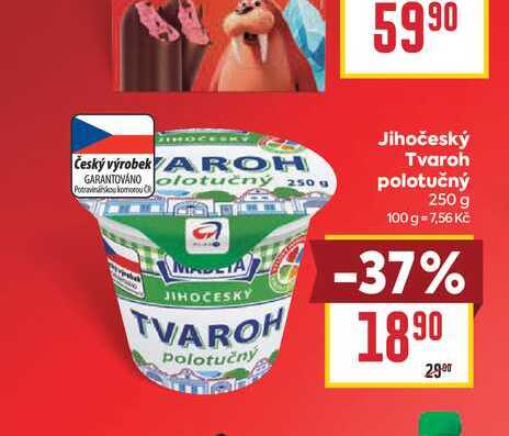 Jihočeský Tvaroh polotučný 250 g