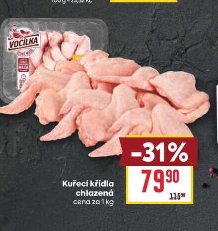 Kuřecí křídla chlazená cena za 1 kg 