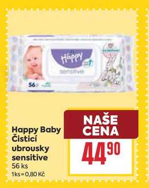 Happy Baby Čisticí ubrousky sensitive 56 ks 