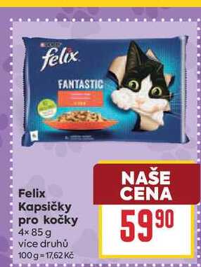 Felix Kapsičky pro kočky 4× 85 g