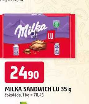 MILKA SANDWICH LU 35 g