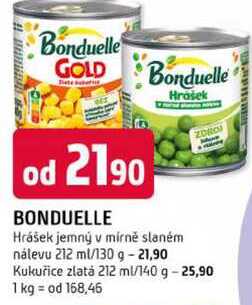 BONDUELLE Hrášek jemný v mírně slaném nálevu 212 ml
