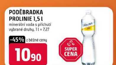 PODĚBRADKA PROLINIE 1,5L minerální voda s příchutí 