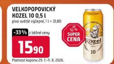 VELKOPOPOVICKÝ KOZEL 10 0,5 L 