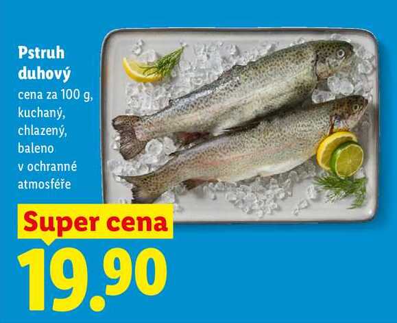 Pstruh duhový, cena za 100 g