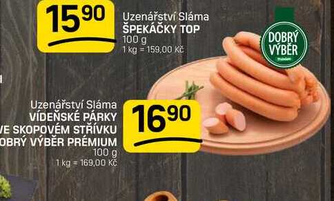 VÍDEŇSKÉ PÁRKYVE SKOPOVÉM STŘÍVKU DOBRÝ VÝBĚR PRÉMIUM 100 g 