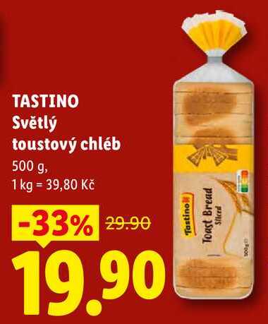 TASTINO Světlý toustový chléb, 500 g