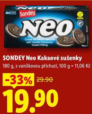 SONDEY Neo Kakaové sušenky, 180 g