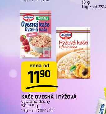 KAŠE OVESNÁ | RÝŽOVÁ vybrané druhy 50-58 g 