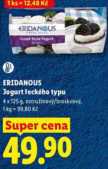 ERIDANOUS Jogurt řeckého typu, 4x 125 g