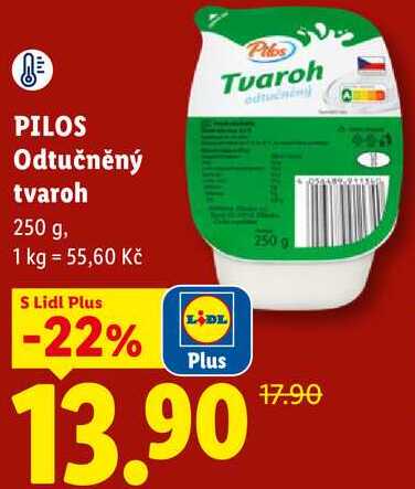 PILOS Odtučněný tvaroh, 250 g