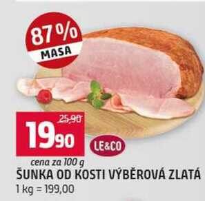 ŠUNKA OD KOSTI VÝBĚROVÁ ZLATÁ 100g