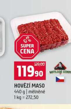 HOVĚZÍ MASO 440 g mělněné 