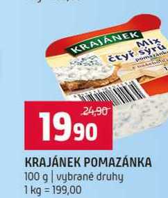 KRAJÁNEK POMAZÁNKA 100 g vybrané druhy