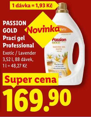 PASSION GOLD Prací gel Professional, 3,52 l/88 PD