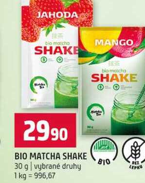 BIO MATCHA SHAKE 30 g vybrané druhy 