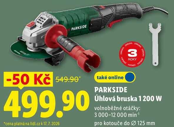 PARKSIDE Úhlová bruska 1200 W 