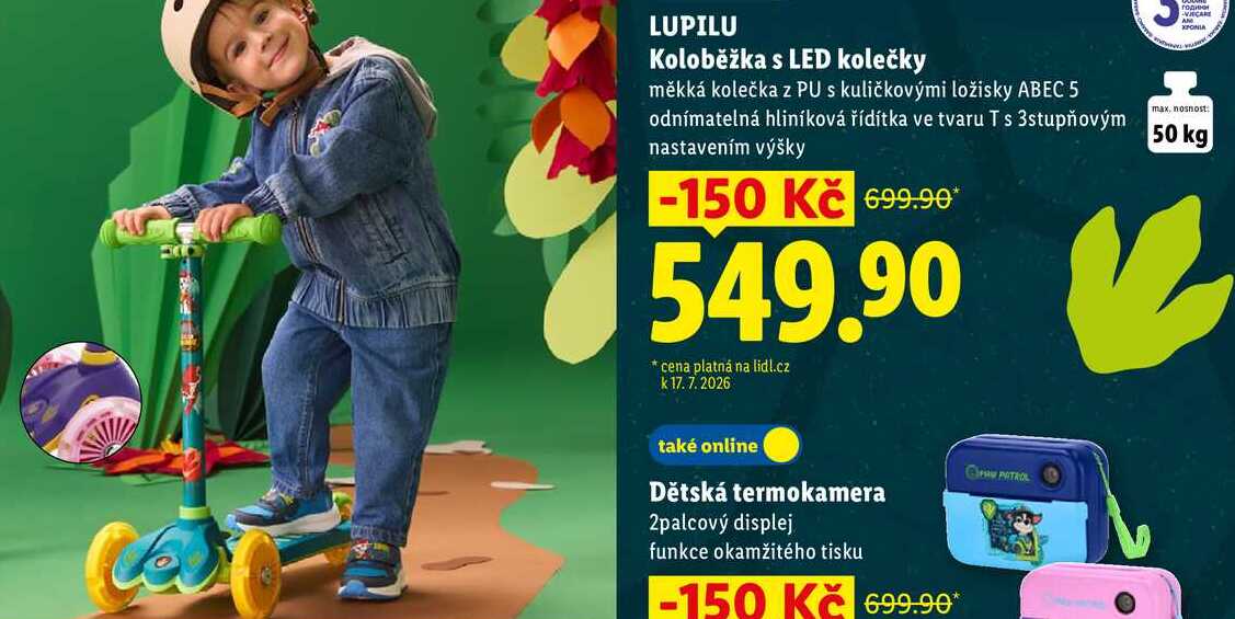 LUPILU Koloběžka s LED kolečky