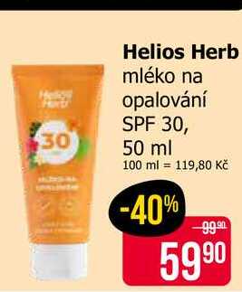 Helios Herb mléko na opalování SPF 30, 50 ml