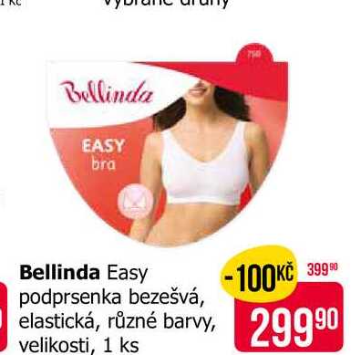 Bellinda Easy podprsenka bezešvá, elastická, různé barvy, velikosti, 1 ks