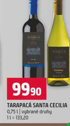 TARAPACÁ SANTA CECILIA 0,75l vybrané druhy