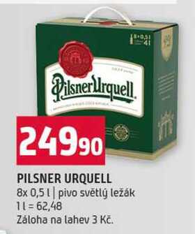 PILSNER URQUELL 8x 0,5l pivo světlý ležák
