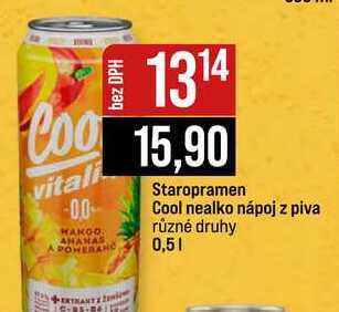 Staropramen Cool nealko nápoj z piva různé druhy 0,5l