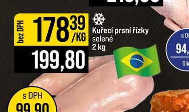 Kuřecí prsní řízky solené 2kg