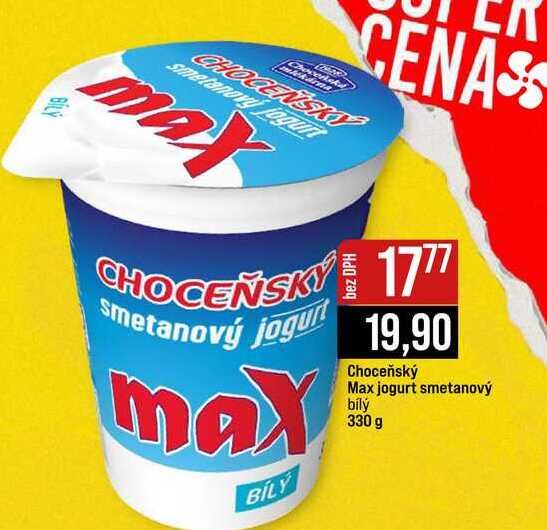 Choceňský Max jogurt smetanový bílý 330 g 