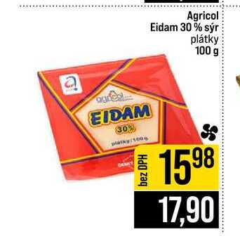 Agricol Eidam 30% sýr plátky 100 g