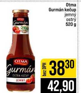 Otma Gurmán kečup jemný ostrý 520 g 