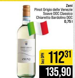 Zeni Pinot Grigio delle Venezie Soave DOC Classico Chiaretto Bardolino DOC 0,75l