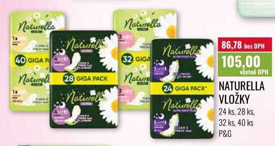NATURELLA VLOŽKY 24 ks, 28 ks, 32 ks, 40 ks