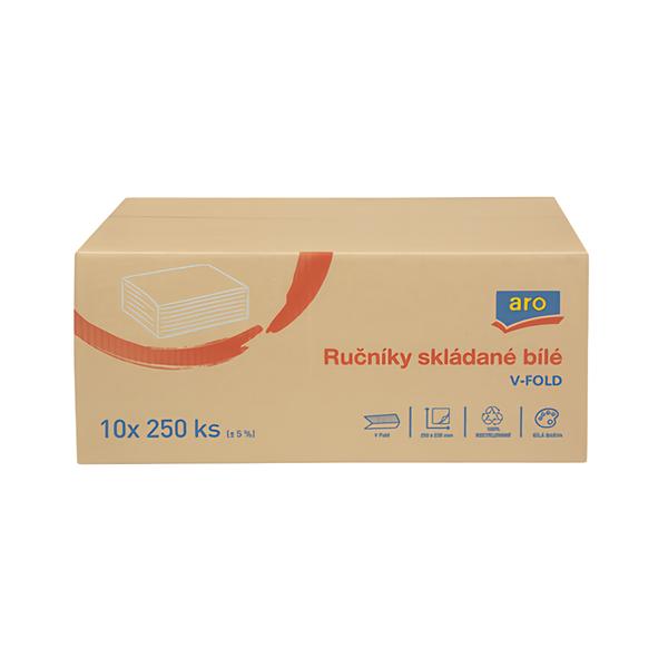 ARO Ručníky skládané 1vrstvé bílé (10x 250 ks)