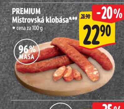 PREMIUM Mistrovská klobása 100 g