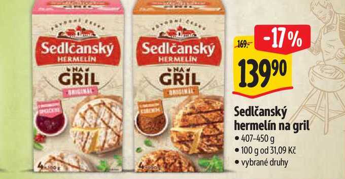 Sedlčanský hermelín na gril 407-450 g