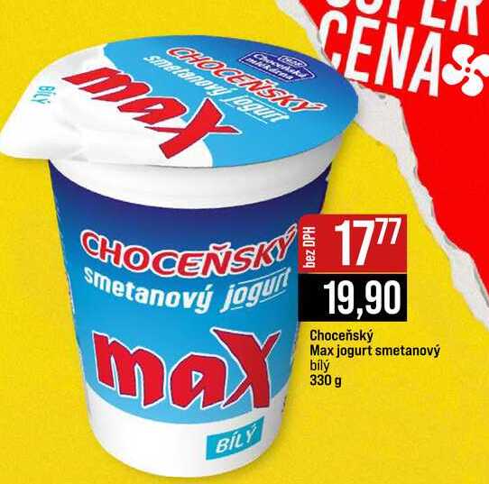 Choceňský Max jogurt smetanový bílý 330 g 