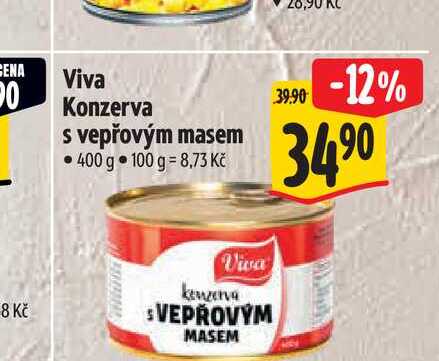Viva Konzerva s vepřovým masem 400 g