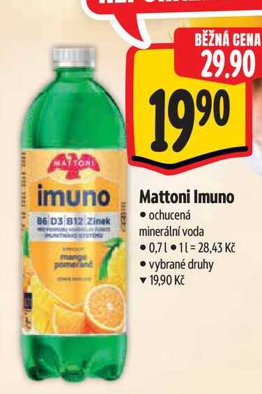   Mattoni Imuno  ochucená minerální voda  0,7 l