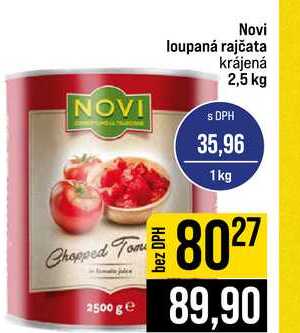 Novi loupaná rajčata krájená 2,5 kg
