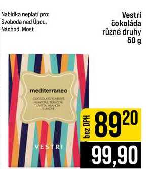 Vestri čokoláda různé druhy 50 g
