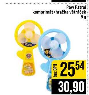 Paw Patrol komprimát+hračka větráček 5g