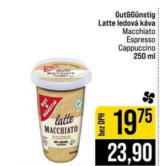 Gut&Günstig Latte ledová káva Macchiato Espresso Cappuccino 250 ml 