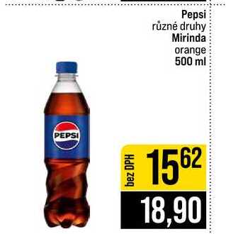 Pepsi různé druhy Mirinda orange 500 ml